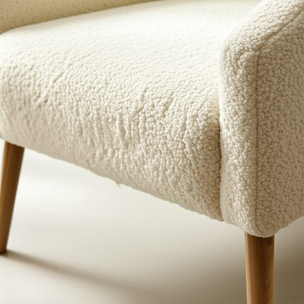 Nell Boucle Armchair – Custom Cream Barrel Lounge Chair